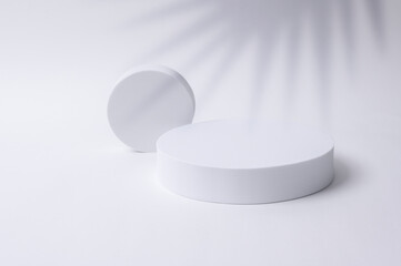 White circle mockup  with empty white background , Product show concept