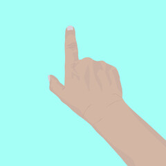Hand pointing. Index finger touches on screen. Innovation technology internet business concept. Icon vector illustration.