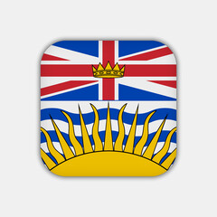 British Columbia flag, province of Canada. Vector illustration.