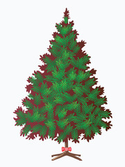 Christmas
 tree isolated on white vector