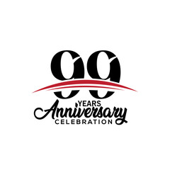 99th anniversary celebration design template for booklet with red and black colour , leaflet, magazine, brochure poster, web, invitation or greeting card. Vector illustration.
