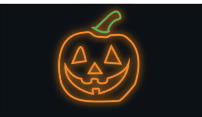 calabaza de halloween estilo neon