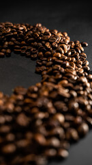 coffee beans on a black background