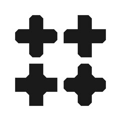 Swiss Cross Chamfered Corner Shape Icons