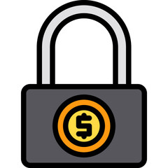 Lock blue outline icon