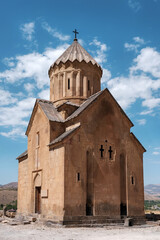 Fototapeta na wymiar Surp Astvatzatzin (Holy Mother of God) Church is masterpiece of Momik architect. Areni village, Vayots Dzor Province, Armenia.