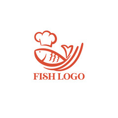 Fototapeta premium Logo Fish Food Design Company
