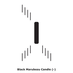 Black Marubozu Candle (-) White & Black - Round