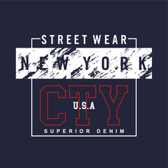 New York City grunge design typography, vector graphic illustration, for printing t-shirts and others