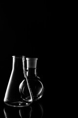 Obraz na płótnie Canvas Glass flasks. Chemical flask. Chemical vessels. Glassware.
