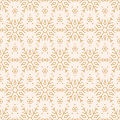 vector golden snowflake seamless, repeat pattern background Perfect for Christmas, new year, winter themes, gift wrapping, scrapbook, Banner, flyer, poster, invitation, Christmas card projects