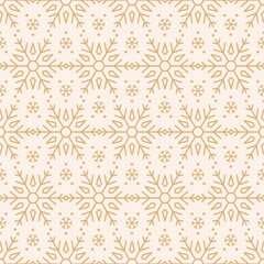 vector golden snowflake seamless, repeat pattern background Perfect for Christmas, new year, winter themes, gift wrapping, scrapbook, Banner, flyer, poster, invitation, Christmas card projects