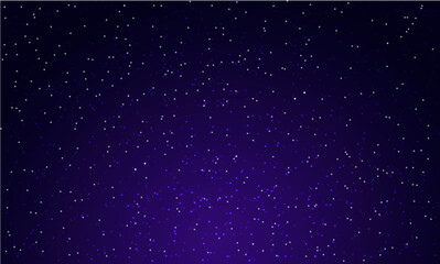 Night shining starry sky purple space background with stars cosmos vector