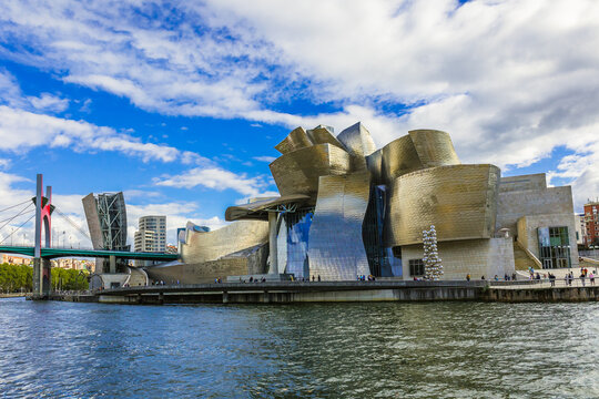 BILBAO, SPAIN - 28 September, 2022: Guggenheim Museum Bilbao is museum of modern and contemporary art, designed by Canadian-American architect Frank Gehry