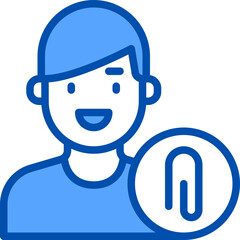 Attach blue outline icon