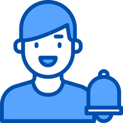 Bell blue outline icon