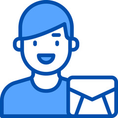 Mail blue outline icon