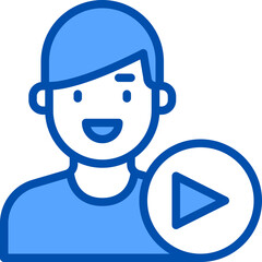 Play blue outline icon