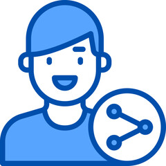 Share blue outline icon