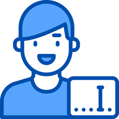Type blue outline icon