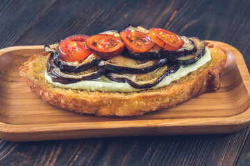 Grilled eggplant sandwich