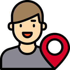 Pin filled outline icon