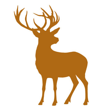 VECTOR ILLUSTRATION OF BROWN DEER SILLUETTE, PERFECT FOR LOGO, T-shirts, STICKERS, CHRISTMAS IN DECEMBER.