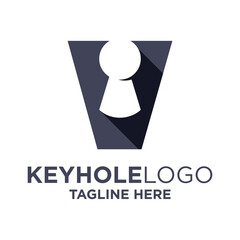 Letter V Keyhole Logo Design Template Inspiration, Vector Illustration.