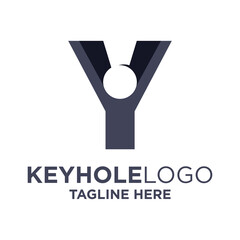 Letter Y Keyhole Logo Design Template Inspiration, Vector Illustration.