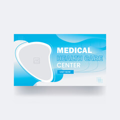 Medical healthcare youtube thumbnail and web banner cover template