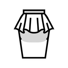 peplum skirt color icon vector. peplum skirt sign. isolated symbol illustration