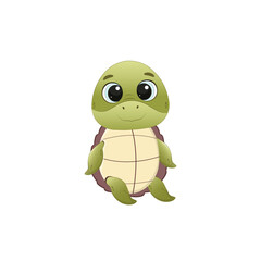Cute cartoon turtle character.Turtle isolated on white background.Vector illustration for design and print