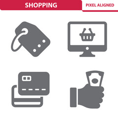 Shopping Icons. Retail, Commerce Vector Icon Set