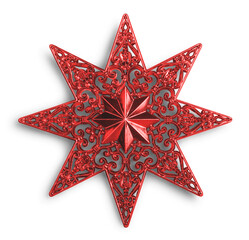 Shiny christmas star isolated on white
