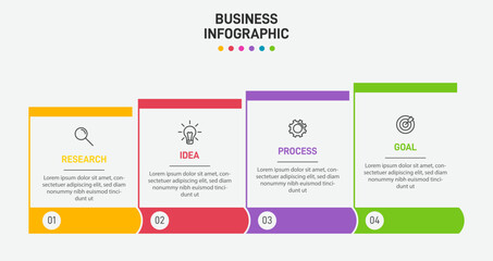 Vertical infographic design with icons and 4 options or steps. Thin line. Infographics business concept. Can be used for info graphics, flow charts, presentations, mobile web sites, printed materials.