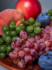 Beautiful still life with different varieties of fruit