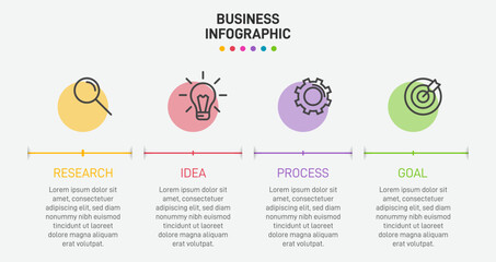 Vertical infographic design with icons and 4 options or steps. Thin line. Infographics business concept. Can be used for info graphics, flow charts, presentations, mobile web sites, printed materials.