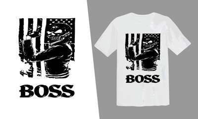 Boos T-shirt Design - obrazy, fototapety, plakaty