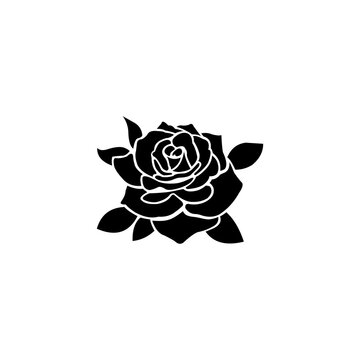 Vector rose icon.decorative flower silhouettes for your design