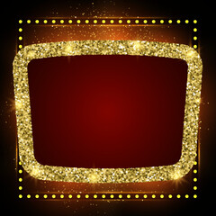 Abstract vector illustration background with shining lines frame and square banner