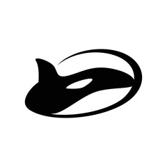orca silhouette design illustration. killer whale icon, sign and symbol.