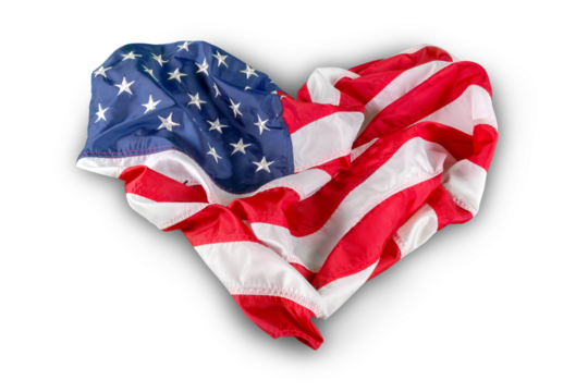 American flag in heart shape on background for edit your design. - Powered by Adobe