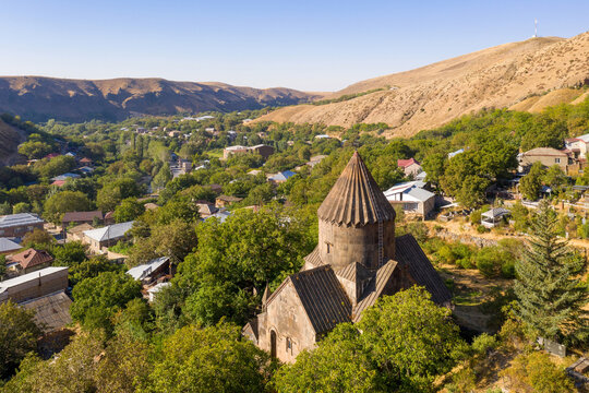 Surp Astvatsatsin Church (built in 1031) on sunny summer day. Bjni village, Kotayk Province, Armenia.