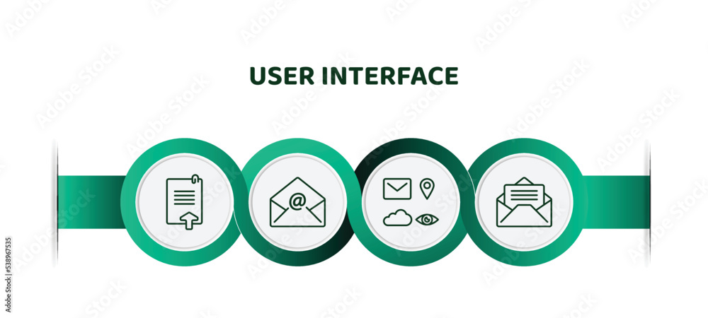 Poster editable thin line icons with infographic template. infographic for user interface concept. included