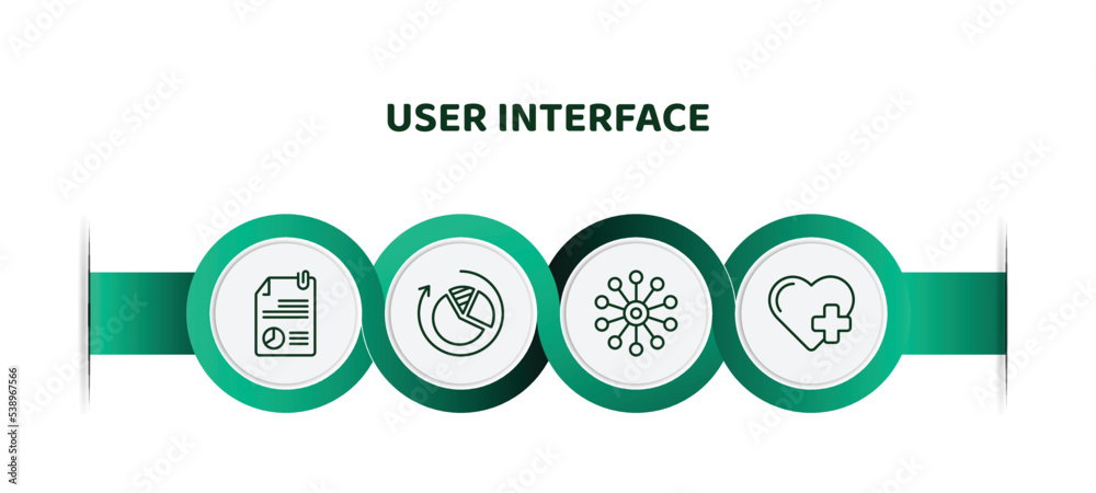 Poster editable thin line icons with infographic template. infographic for user interface concept. included