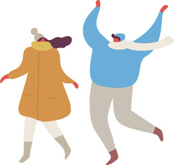 Winter people flat illustration