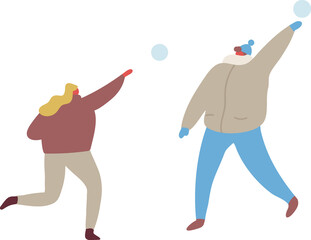 Winter people flat illustration