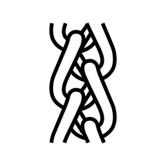 spiga wheat chain line icon vector. spiga wheat chain sign. isolated contour symbol black illustration