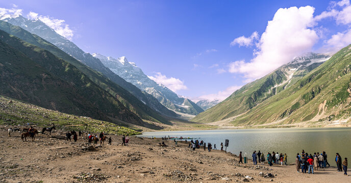A Stunning Lake Saiful Malook View with cloudy skies