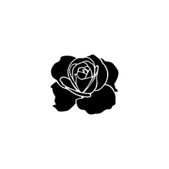 Vector rose icon. decorative flower silhouettes for your design